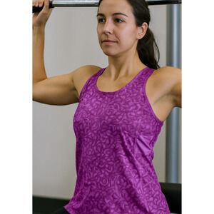 Koppen Active Shirt Tank Womens Large Purple Racerback Built in Bra Hike Golf